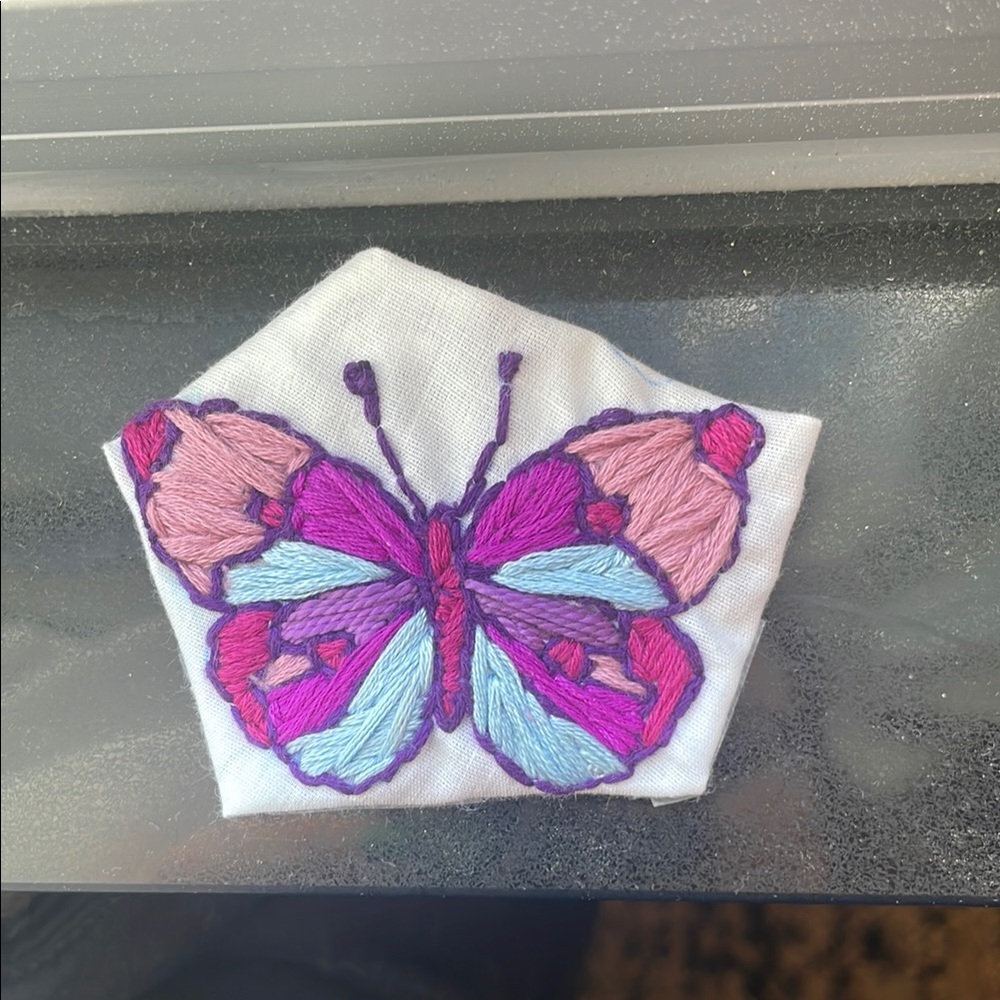 Embroidered Butterfly Patch - image 1